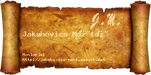Jakabovics Máté névjegykártya